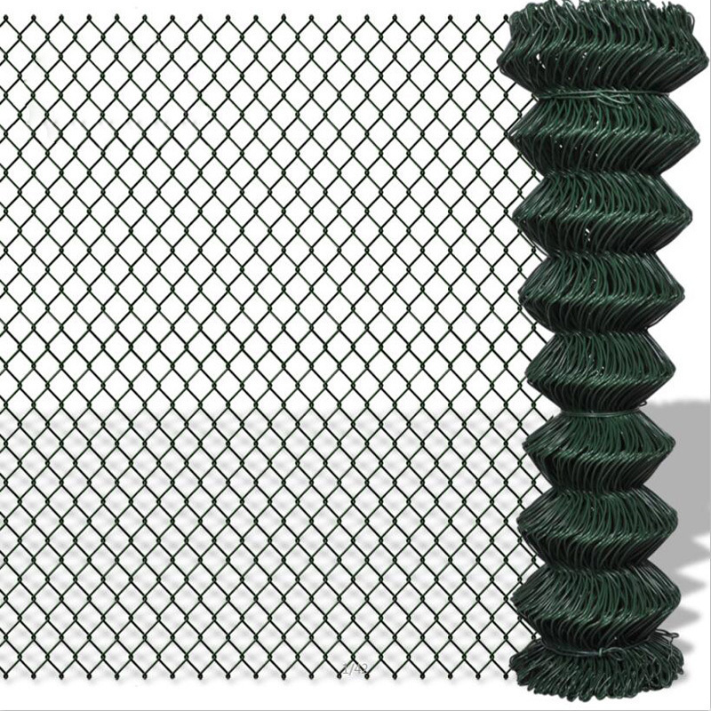 decorative 9 gauge black vinyl coated diamond mesh wire fencing used chain link fence for sale