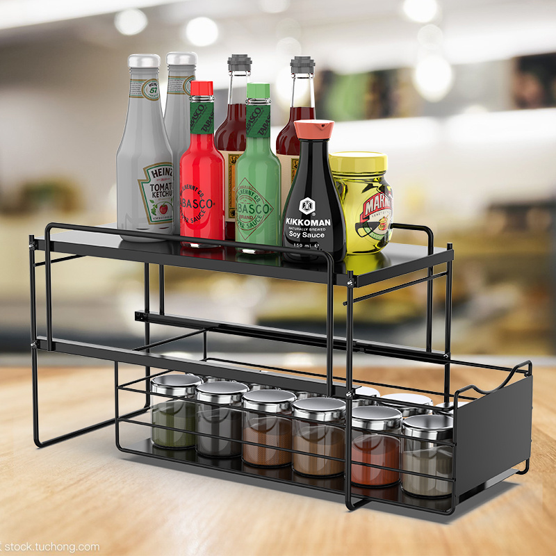 WIREKING kitchen storage 2 tier under the sink cabinet organizer