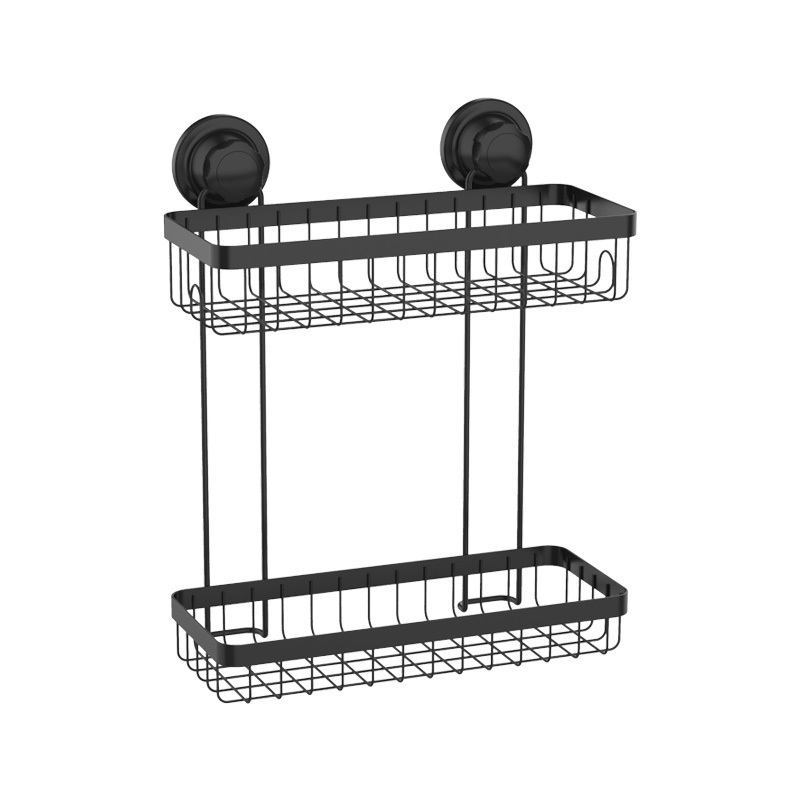 WIREKING Suction Antirust Shower Caddy Small Metal Soap Dish Holder Bathroom Shelves Storage Organizer