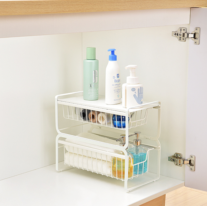 WIREKING Pull Out Cabinet Organizer Slide Out Sink Shelf Cabinet Storage Shelves Under Sink Organizer and Storage