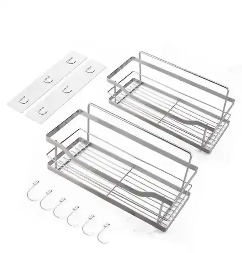 WIREKING Stainless Steel 2 Pack Shower Caddy Bathroom Accessories Shower Storage Basket Shelves Rack