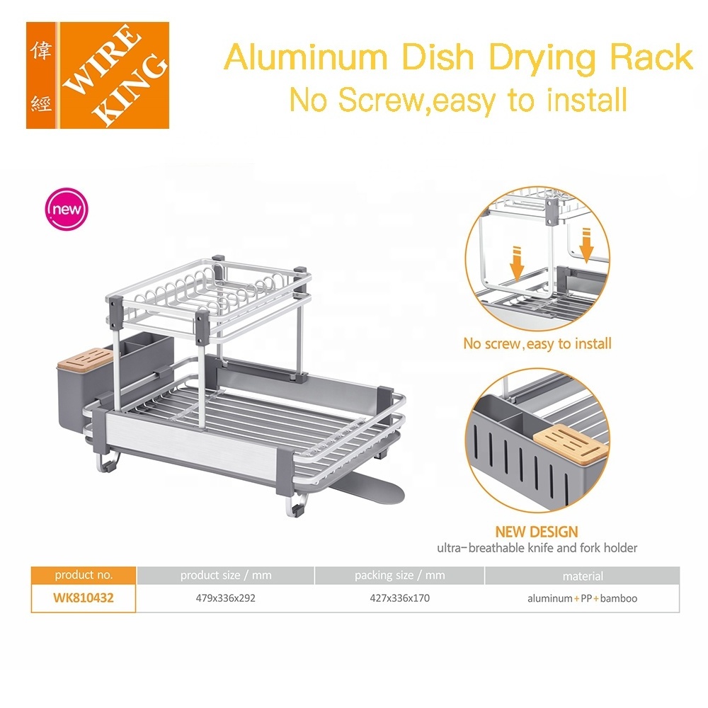 Foldable dish rack kitchen storage holder drainer nordic kitchen small aluminum dish drainer dish drying rack