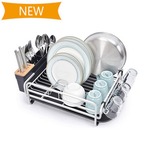 over sink metal storage shelf cabinet iron dinner dish drying plate rack kitchen aluminum dish drainer rack