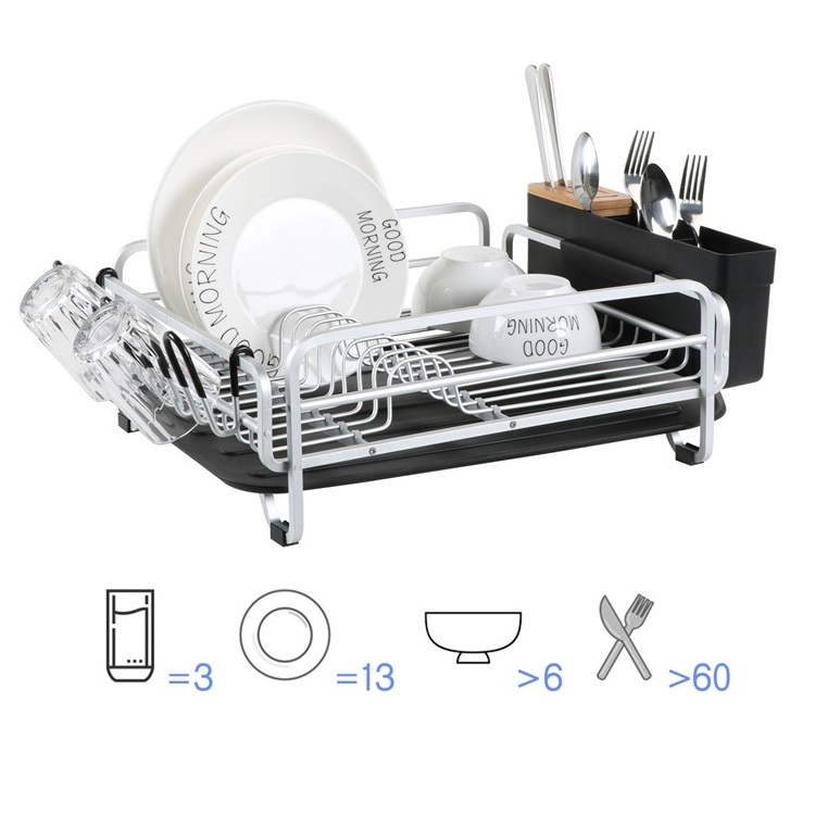 over sink metal storage shelf cabinet iron dinner dish drying plate rack kitchen aluminum dish drainer rack