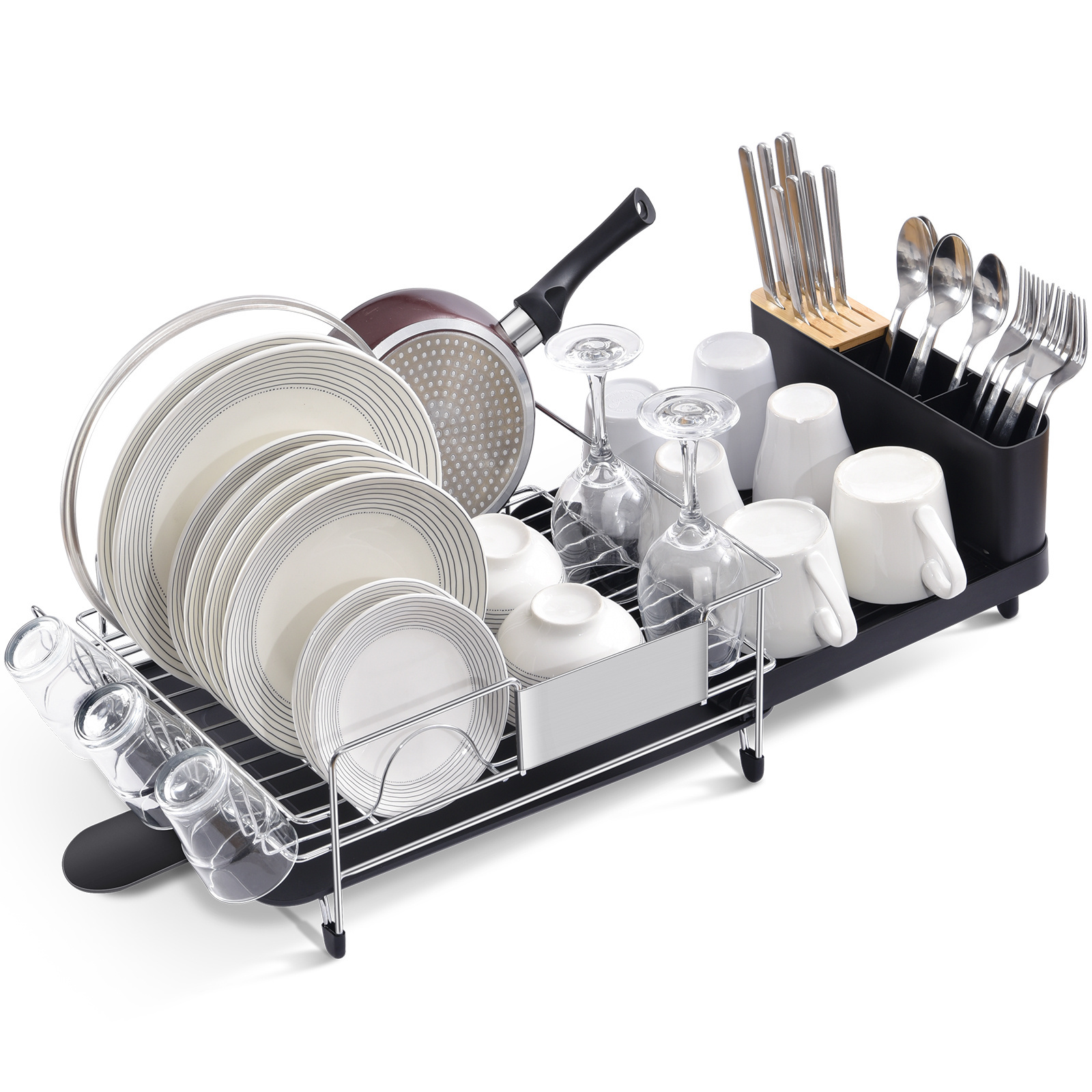 stainless plate rack extendable expandable kitchen organizer drain rack stainless steel telescopic dish drainer