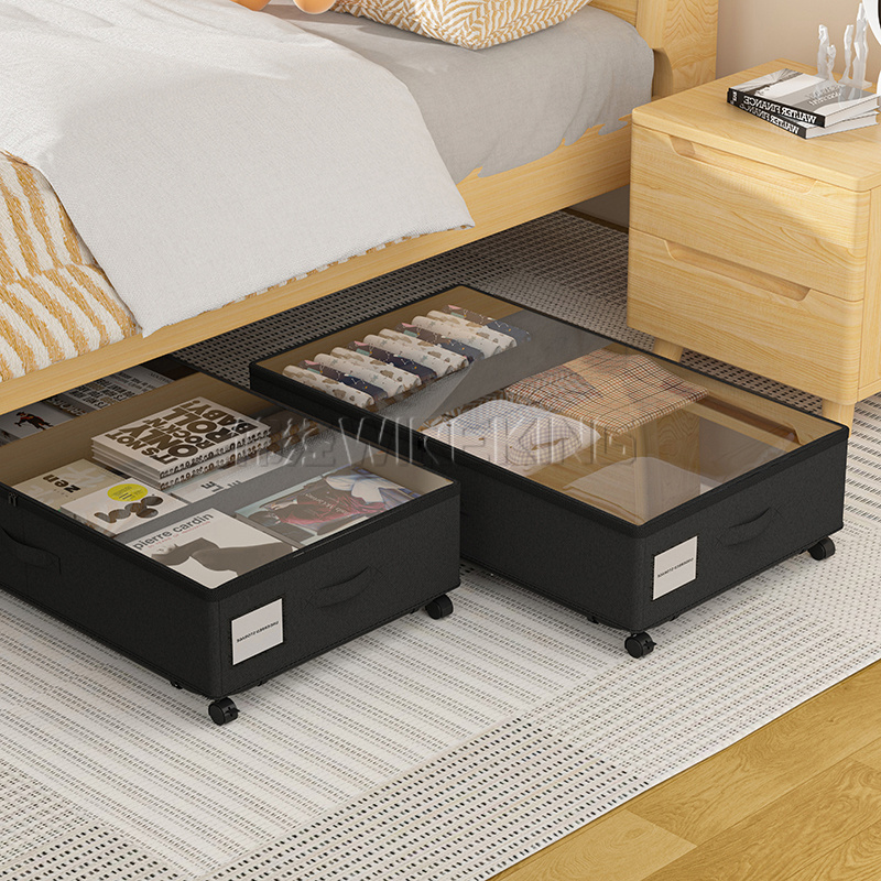 WIREKING 2 Pack Storage Bins Under Bed Storage Containers Under Bed Storage Drawer with Wheels