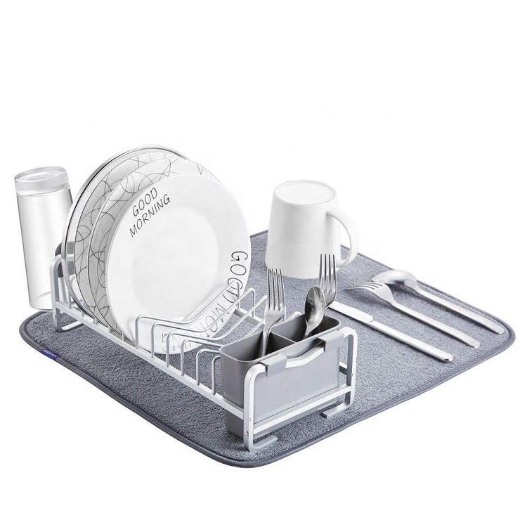 UK hot sell drying rod multi function organizer drainer dish dryer plate rack with cover for kitchen organization