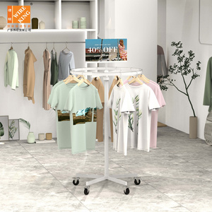 Clothes Display Rack For Shop Rotating Clothing Rack With Wheels T-shirt Skirt Clothes Display Rack