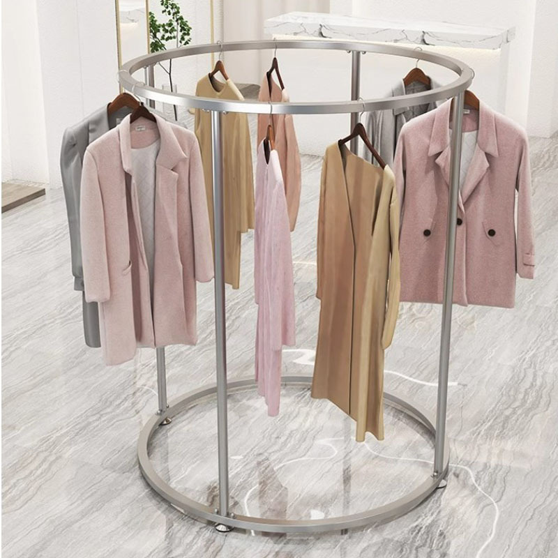 Customized  Boutique Furniture Gold Clothing Display Stand Metal Clothes Racks Women's Clothing Racks