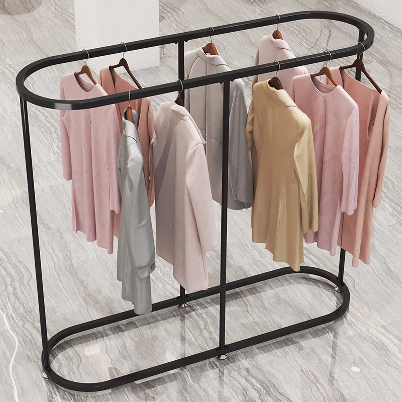 Customized  Boutique Furniture Gold Clothing Display Stand Metal Clothes Racks Women's Clothing Racks