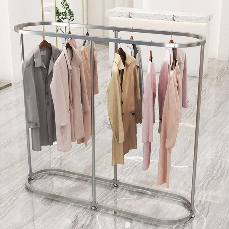 Customized  Boutique Furniture Gold Clothing Display Stand Metal Clothes Racks Women's Clothing Racks