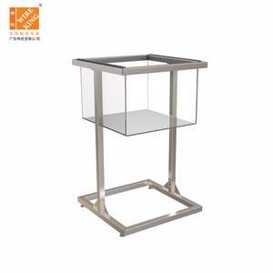 Floor Standing Clothing Display Rack Metal Acrylic Combination Clothing Rack Clothes Shop Clothing Display Rack