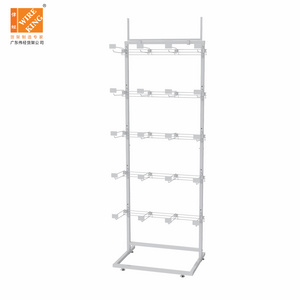 Low Priced Floor Standing Metal Shelves Accessory  Display Shelves 20 Hooks Supermarket Display Rack