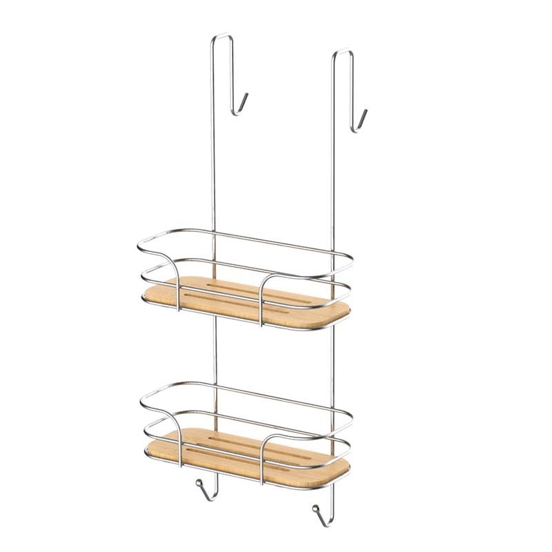 WIREKING Modern Hanging Bathroom Organiser  2 tier metal over the door shower caddy hanging shower caddy