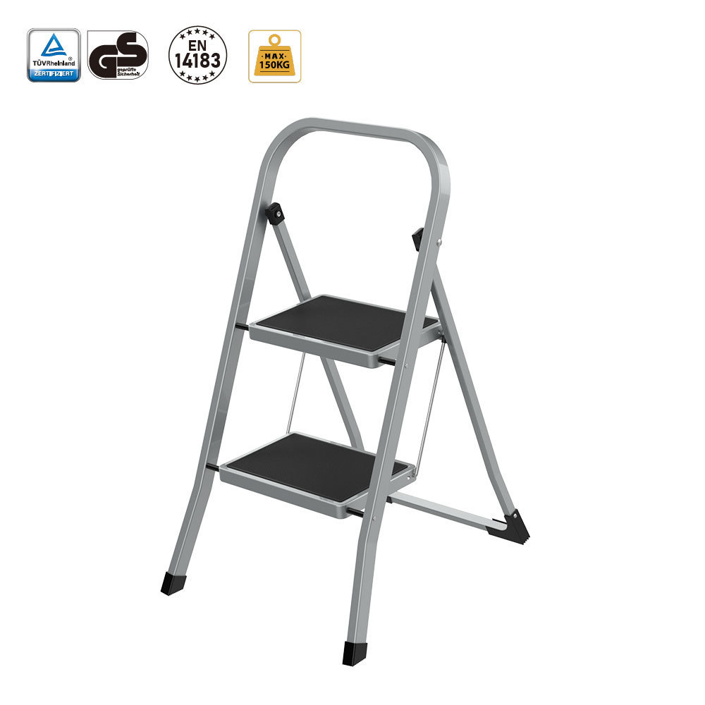 GS/EN14183 Approved European Standard Portable Stainless Steel 2-4 Step Stepping Ladder Folding Step Stool for Home Use