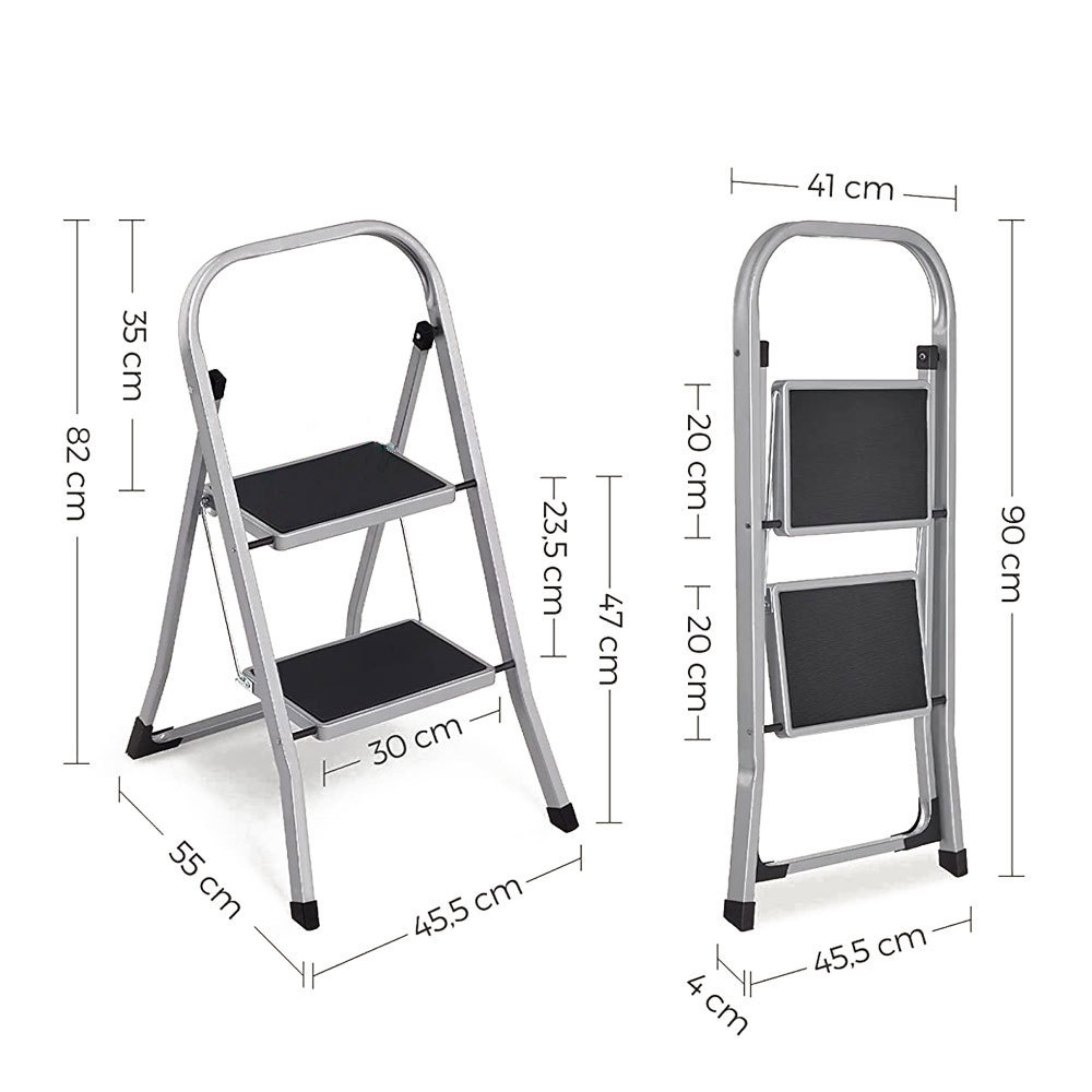 GS/EN14183 Approved European Standard Portable Stainless Steel 2-4 Step Stepping Ladder Folding Step Stool for Home Use