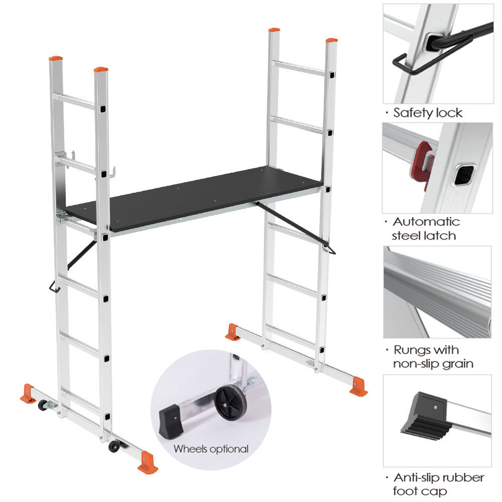 Multifunction steel frame scaffolding folding multi purpose scaffold platform aluminium step combination ladders