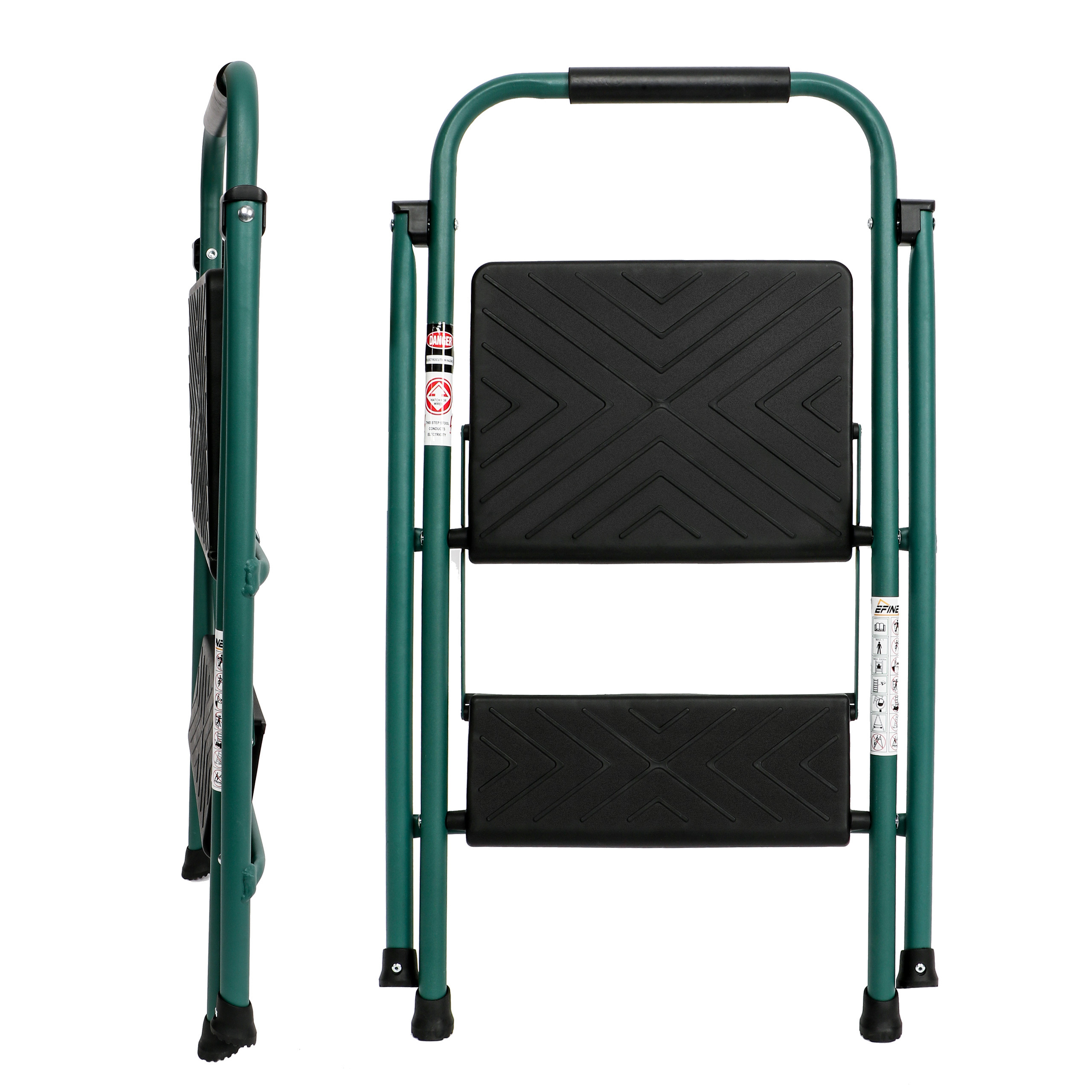 Household kitchen steel ladder step stool green color plastic foldable 2 3 step ladders for home used