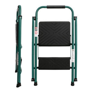 Household kitchen steel ladder step stool green color plastic foldable 2 3 step ladders for home used