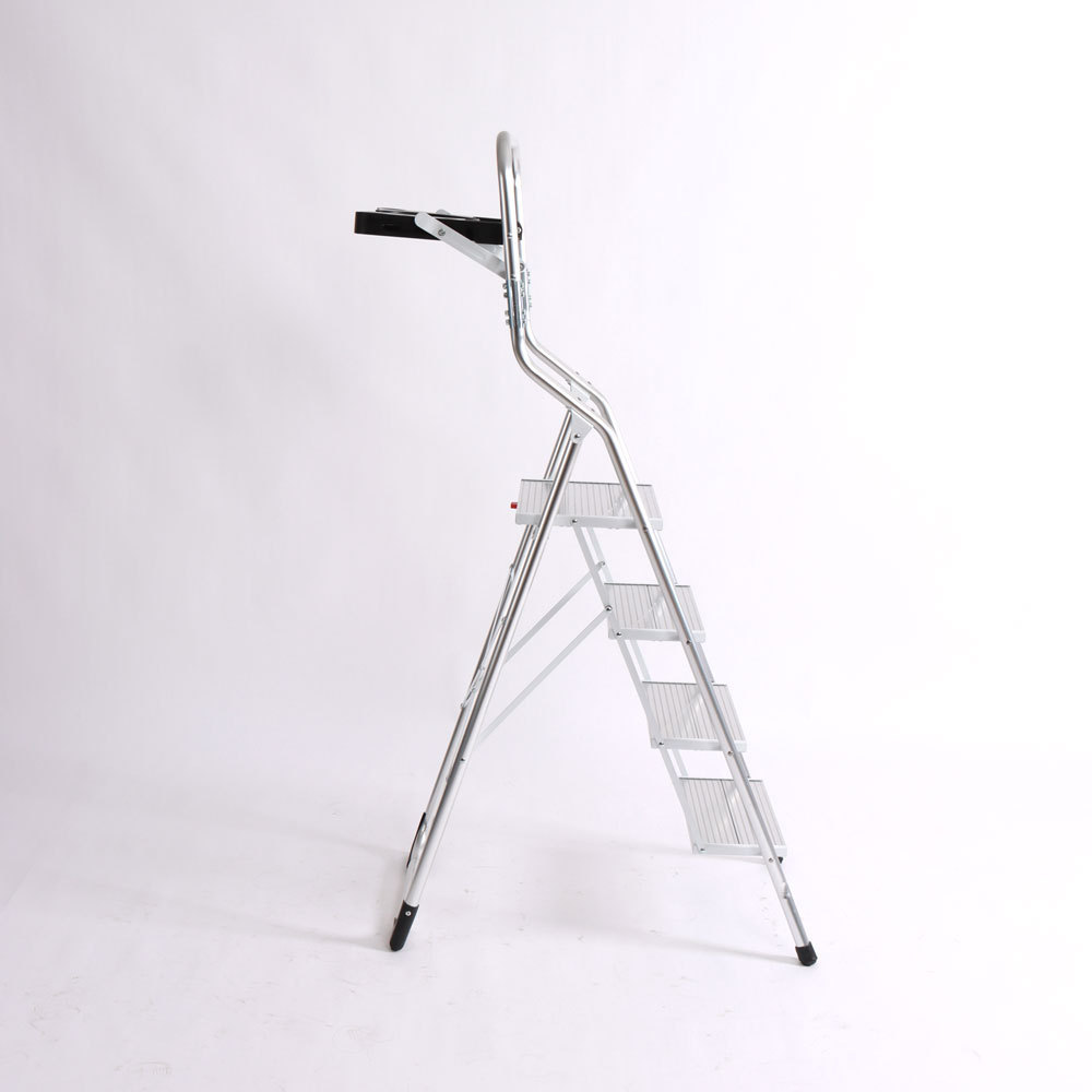 EN131 aluminium ladder foldable stairs escalera multifuncional library compact folding ladder for home