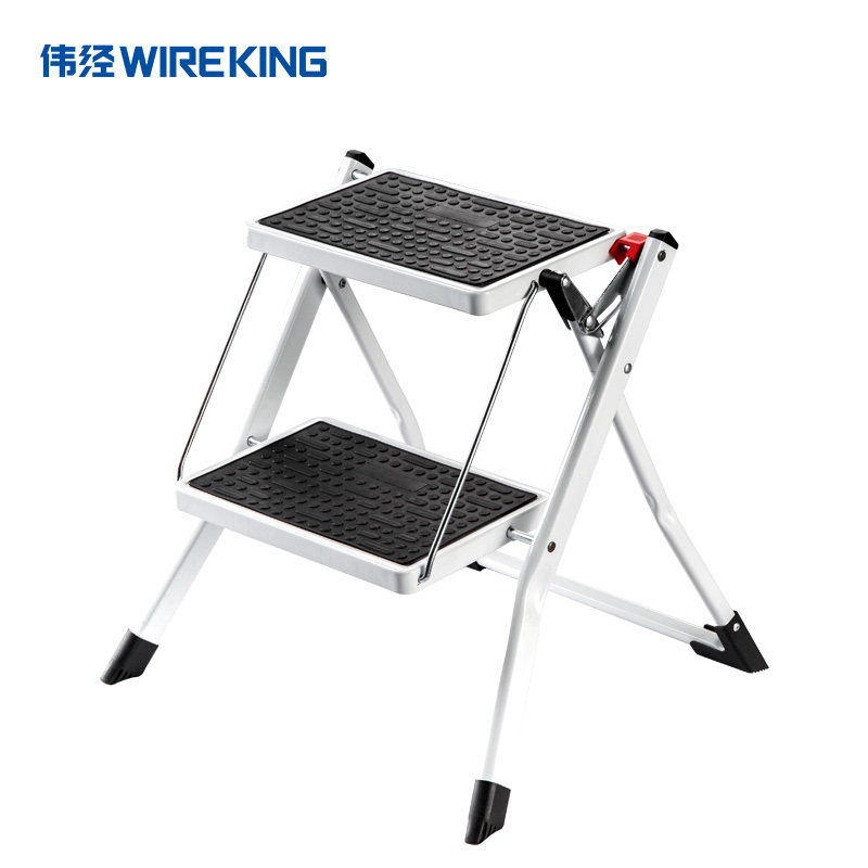 European Design Steel Folding Step Ladder Custom Length Household Portable Safety Ladder for Kitchen Made of Stainless Steel