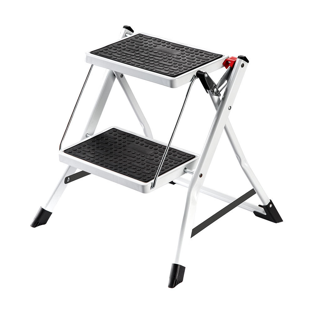 European Design Steel Folding Step Ladder Custom Length Household Portable Safety Ladder for Kitchen Made of Stainless Steel