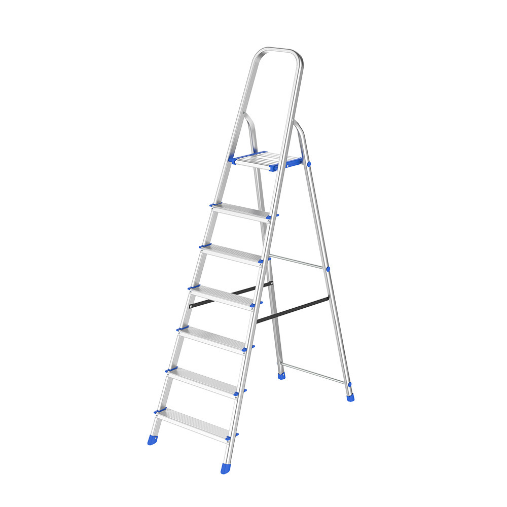 150kg max load aluminum 6 7 8 step folding ladder outdoor portable escaleras aluminium step ladder with handrail