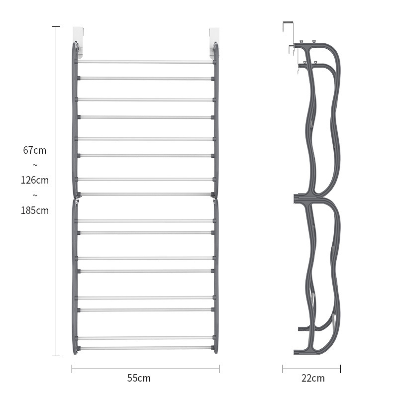 New Arrival Modern 16 Pairs 8 Tier Door For Boutique Popular Organizer Shoe Rack With Low Price