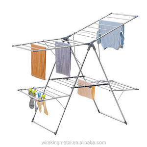 Factory Direct 17M Steel Racks Multifunction Laundry Foldable Stainless Clothes Drying Rack For Bathroom