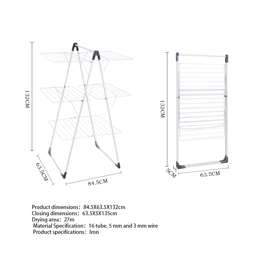 Wireking New Arrival 25m Baby Clothes Dryer Stand 3 Tier Foldable Dryer Airer Rack For Indoor Outdoor Used