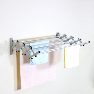 6.5M Push-pull foldable Laundry Hanger Balcony Tower Stand Wall mounted Aluminum Drying Clothes Rack