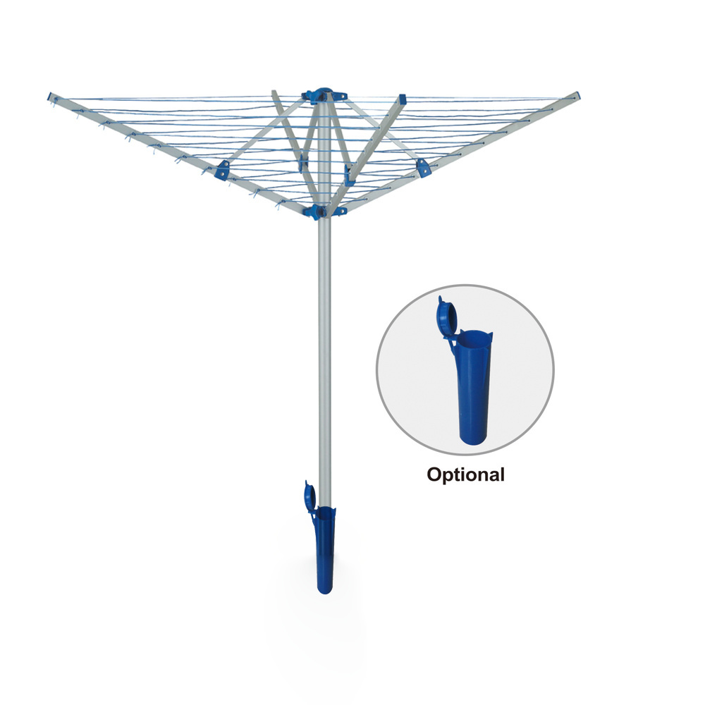 Professional 30M 3 Arms Aluminum Drying Umbrella Shape Clothes Drying Airer Hanging Clothes Rack