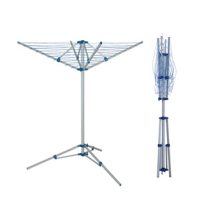 Professional 30M 3 Arms Aluminum Drying Umbrella Shape Clothes Drying Airer Hanging Clothes Rack