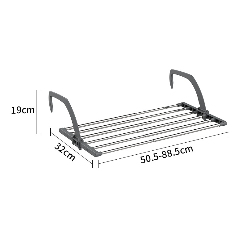 Factory Supplying Foldable Stainless Steel Window Sill Rack Adjustable Balcony Clothes Laundry Drying Racks For Shoes Tower