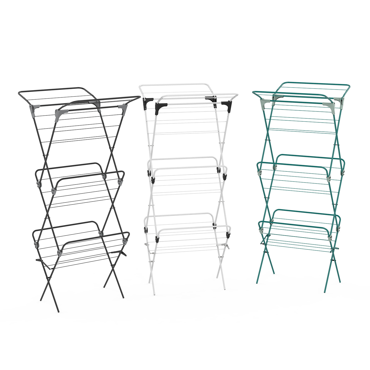 2023 Factory Direct 3 Tier Foldable Airer Dryer Clothes Hanger Rack Dress Tower Drying Racks