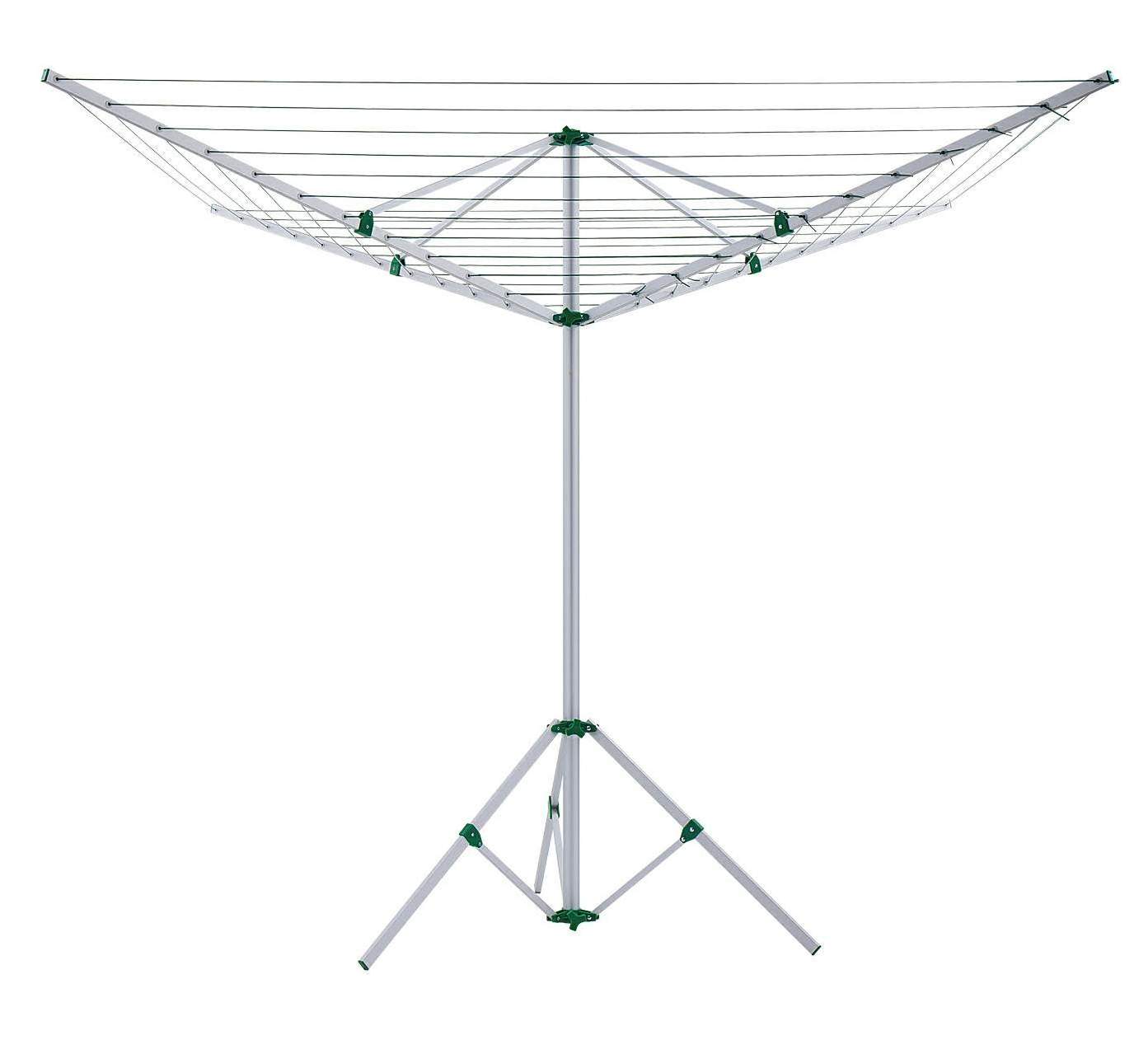 Wireking 50M 4 Arms Aluminum Shape With Feet Washingline Dryer Umbrella Washing Line Drying Rack For Outdoors