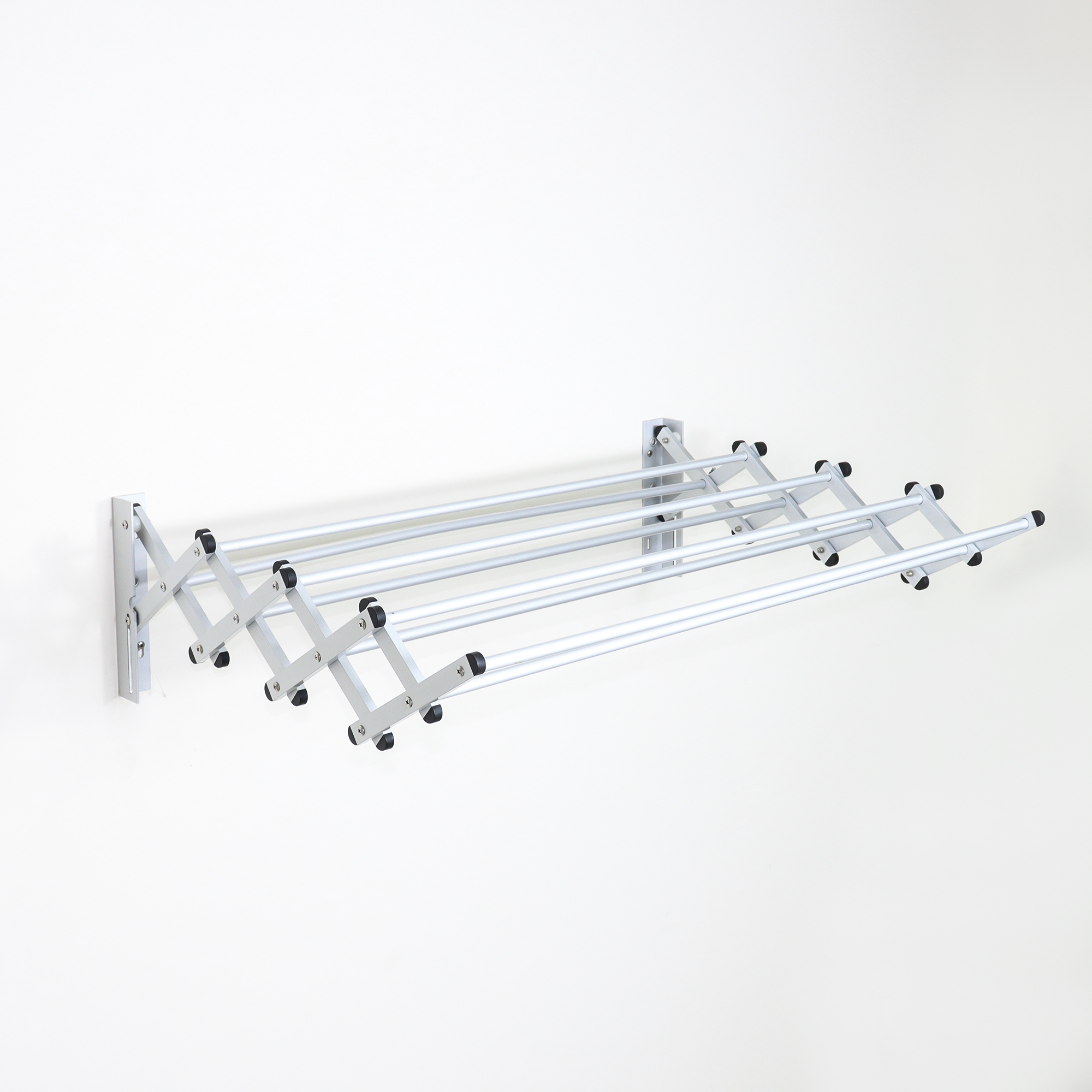 Aluminum Laundry Rack Clothes Drying Accordion Hangaway Collapsible Wall Mounted Drying Rack Outdoor Folding Hanger