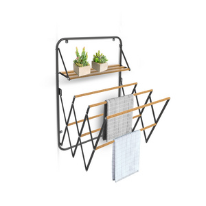 2 Tiers Steel Collapsible Over The Door Hanging Laundry Dry Towels Rack Clothes Organizer for Indoor Air Drying Clothing