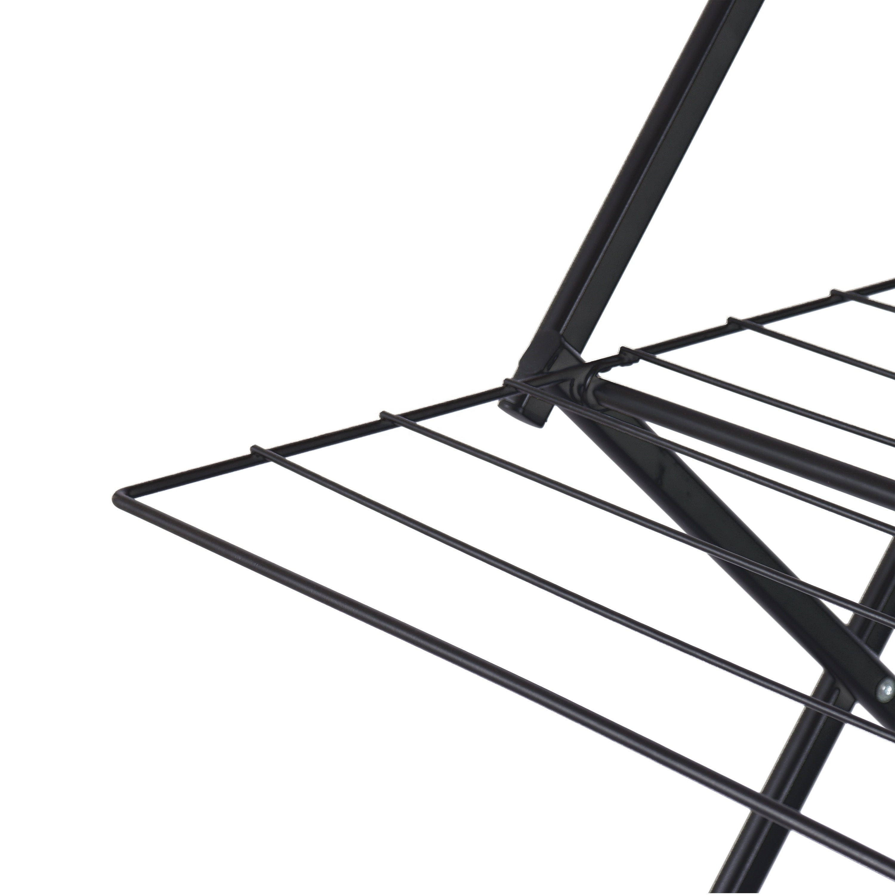 2023 Wireking Home Used 3 Tier 12m Folding Clothes Dryer Airer Black Powder Coating Mini Clothes Drying Rack