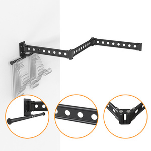 Wholesale Collapsible 8 Hole Wall Mounted Hanger Rack Balcony Wall Mounted Folding Laundry Rack Space Saver Clothes Drying Rack