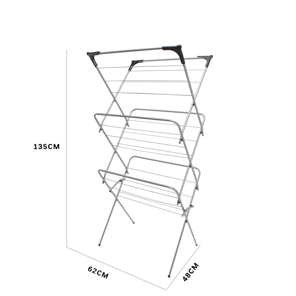 Factory Direct 15M 3 Tier Baby Cloth Clothes Airer Radiator Drying Rack For Laundry