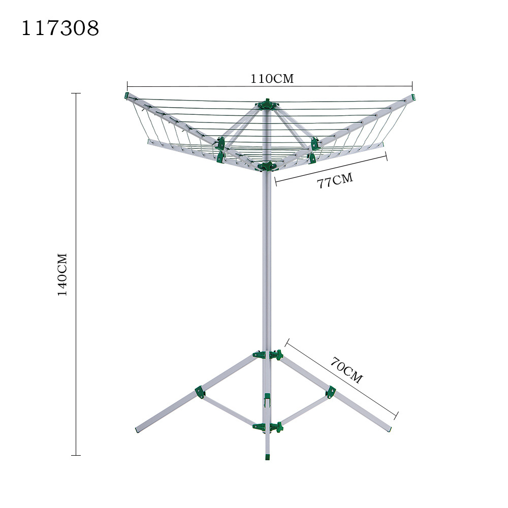 30M 4 arm Aluminum Freestanding Portable Airer Washing Line for Indoor Outdoor Clothes Dryer Home Foldable Rack Stand