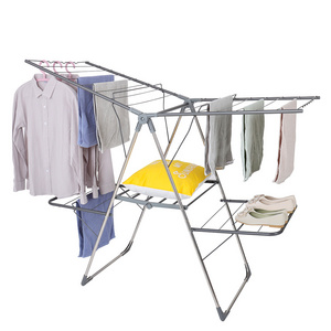 Factory Price Stainless Steel Dryer Rack Clothes Collapsible Hanger Rack No Assembly Laundry Drying Clothes Airer