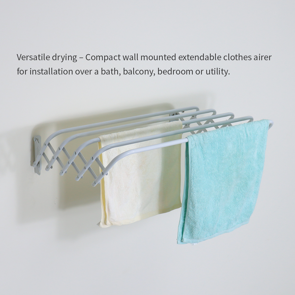 WIREKING Lightweight Foldable Drying Rack Cloth Towel Wall Mount Drying Stand Clothes in Small Space