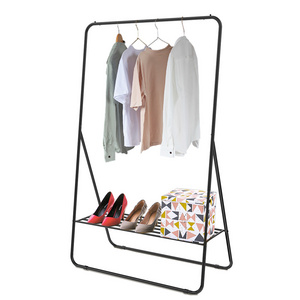 Steel 2 Tier Clothes Organizer Garment For Clothes Flood Coat Hanging Rack