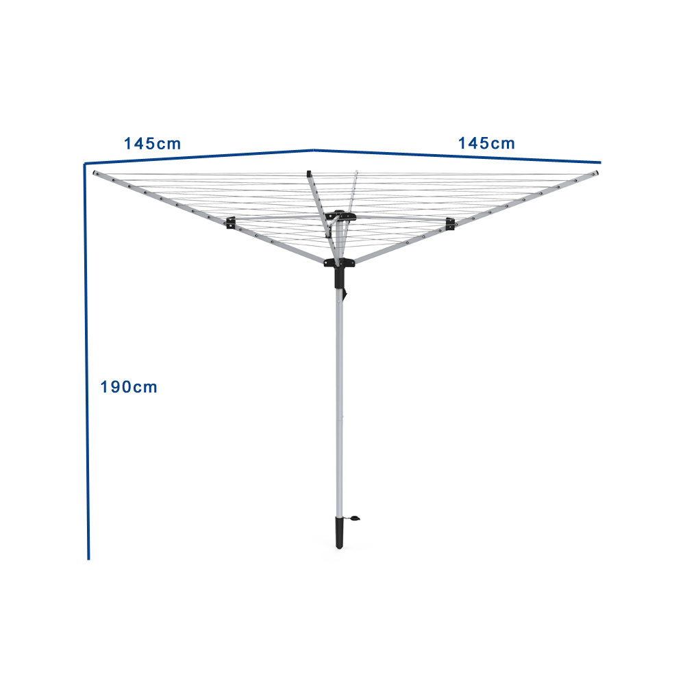 Garden Outdoor Cover 4 arm Rotary Clothes Airer Dryer Laundry Drying Washing Line Tripod Drying Stand