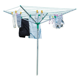 4 Arms 40m Large Outdoor Standing Clothes Line Dryer Umbrella Washing Line Rotary Airer Rotary Washingline Garden Used