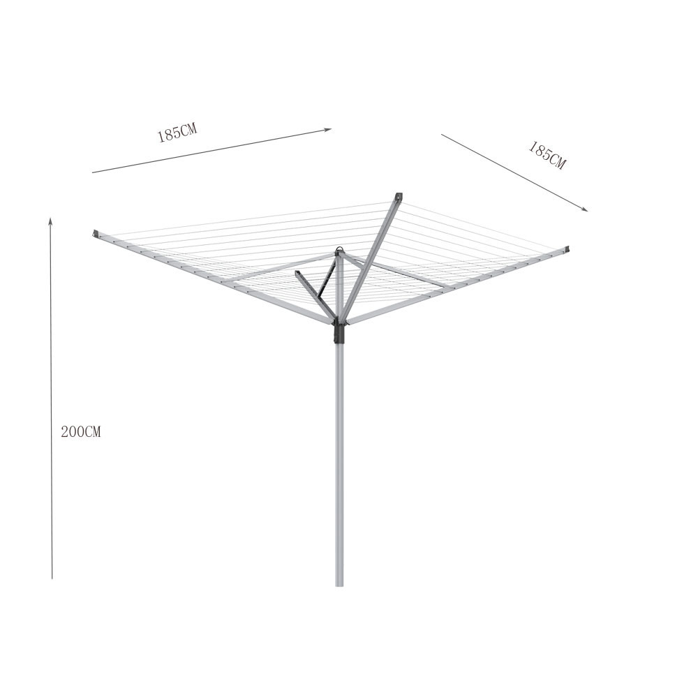 Wireking Nordic Large 60M Drying Space Umbrella Cloth Stands Metal Clothing Washingline Drying Rack in Outdoor Yard