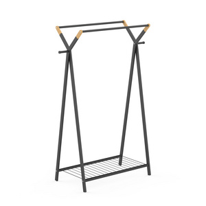 Metal Double Rod Sturdy Clothes Rack Clothing Garment Stand Modern Clothing Hanging Garment Rack