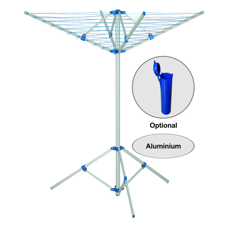 30M 4 arm Aluminum Freestanding Portable Airer Washing Line for Indoor Outdoor Clothes Dryer Home Foldable Rack Stand